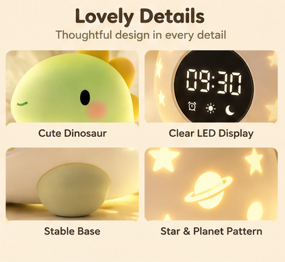 🦖 KYARANO Cute Dinosaur Kids Alarm Clock