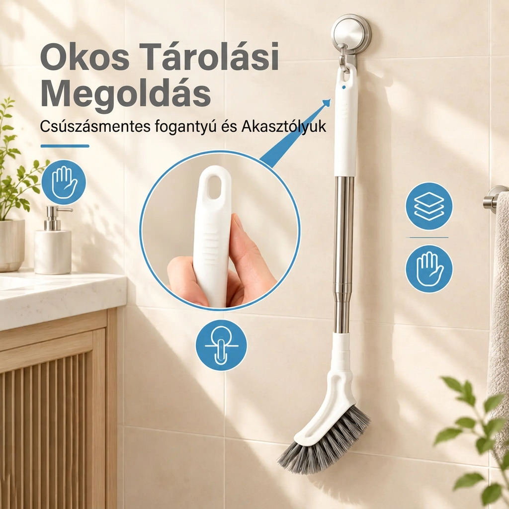🔥🔥Teleszkópos fugatisztító kefe 🧹 – Hosszú nyéllel, csempékhez és fugákhoz ✨