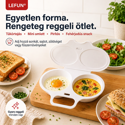 🔥🔥LEFUN® Gyors reggeli forma mikróba – 2 rekesz, 2 íz, végtelen lehetőség 🍳💥