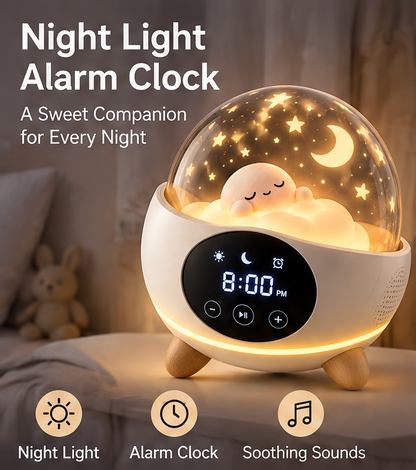 🎨 KYARANO Kids Star Projector Alarm Clock with 7 Color Night Light