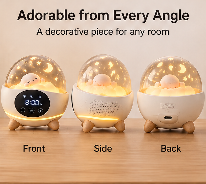 🎨 KYARANO Kids Star Projector Alarm Clock with 7 Color Night Light