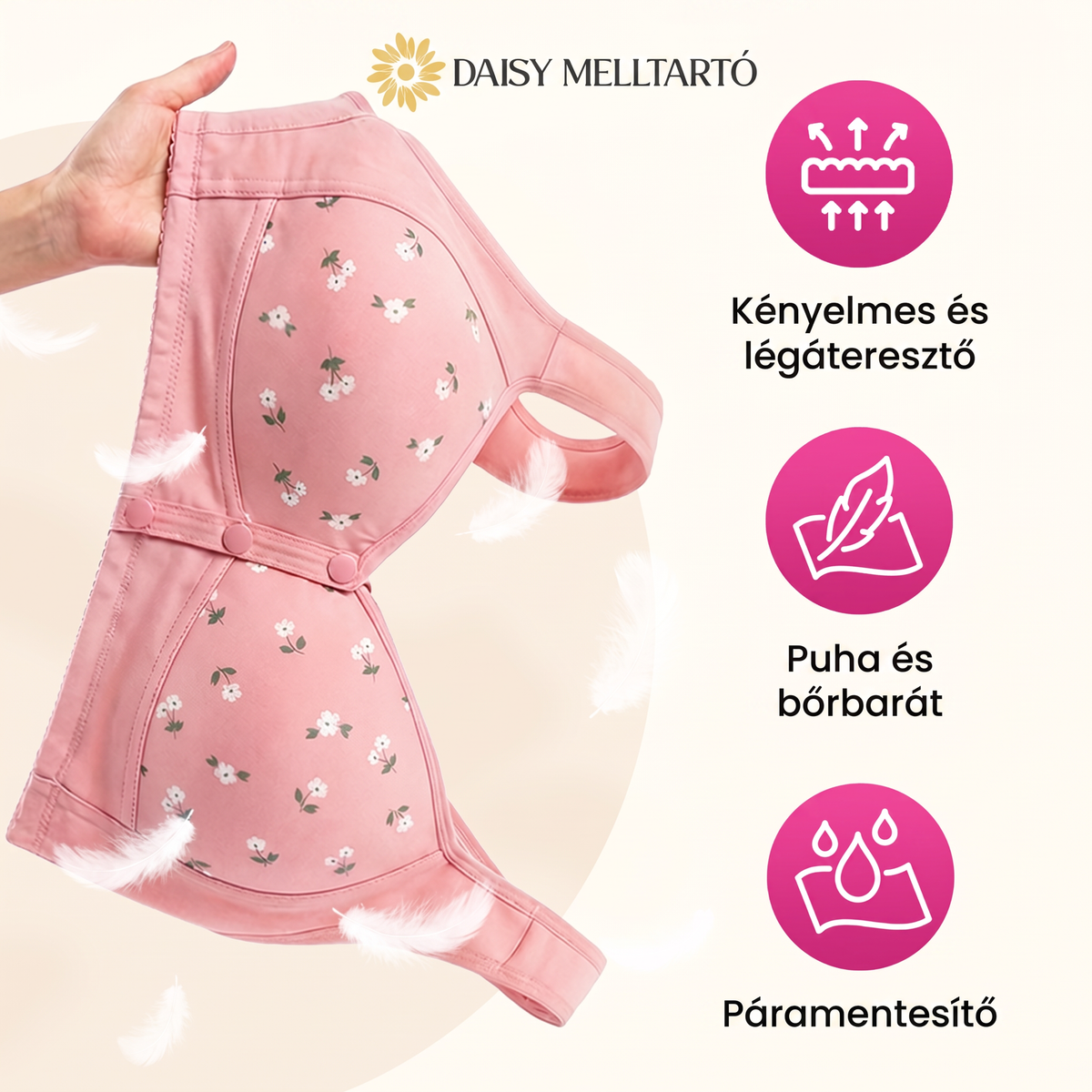 Daisy Bra – UTOLSÓ NAP – 80% KEDVEZMÉNY – Kényelmes, elöl kapcsos melltartó