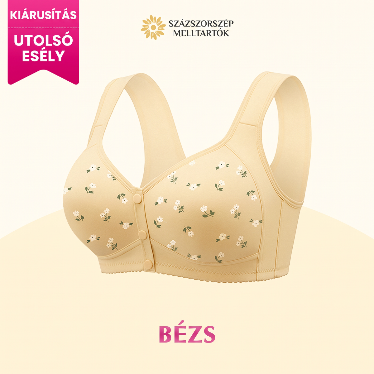 Daisy Bra – UTOLSÓ NAP – 80% KEDVEZMÉNY – Kényelmes, elöl kapcsos melltartó