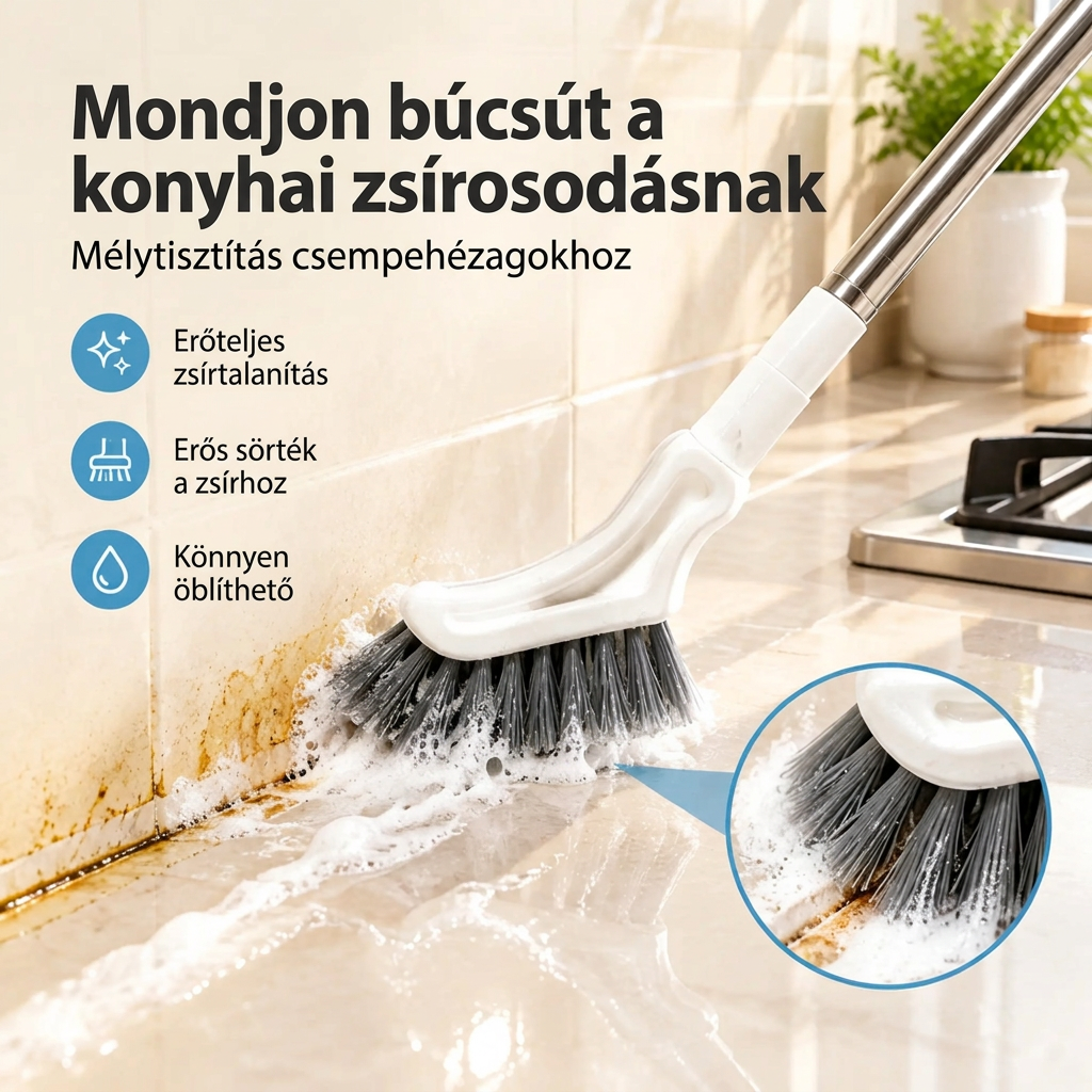 🔥🔥Teleszkópos fugatisztító kefe 🧹 – Hosszú nyéllel, csempékhez és fugákhoz ✨