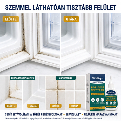 Vitalisys® Mély penészfolt-tisztító gél 👑 – Sűrű, tapadó formula fugákhoz, tömítésekhez és nedves sarkokhoz 💎